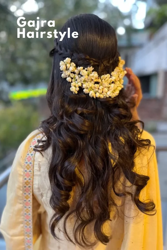 Half Up Half Down with Hair Extensions & Jasmine Flowers/Gajra Hairstyle  for Tamil Hindu Wedding - YouTube