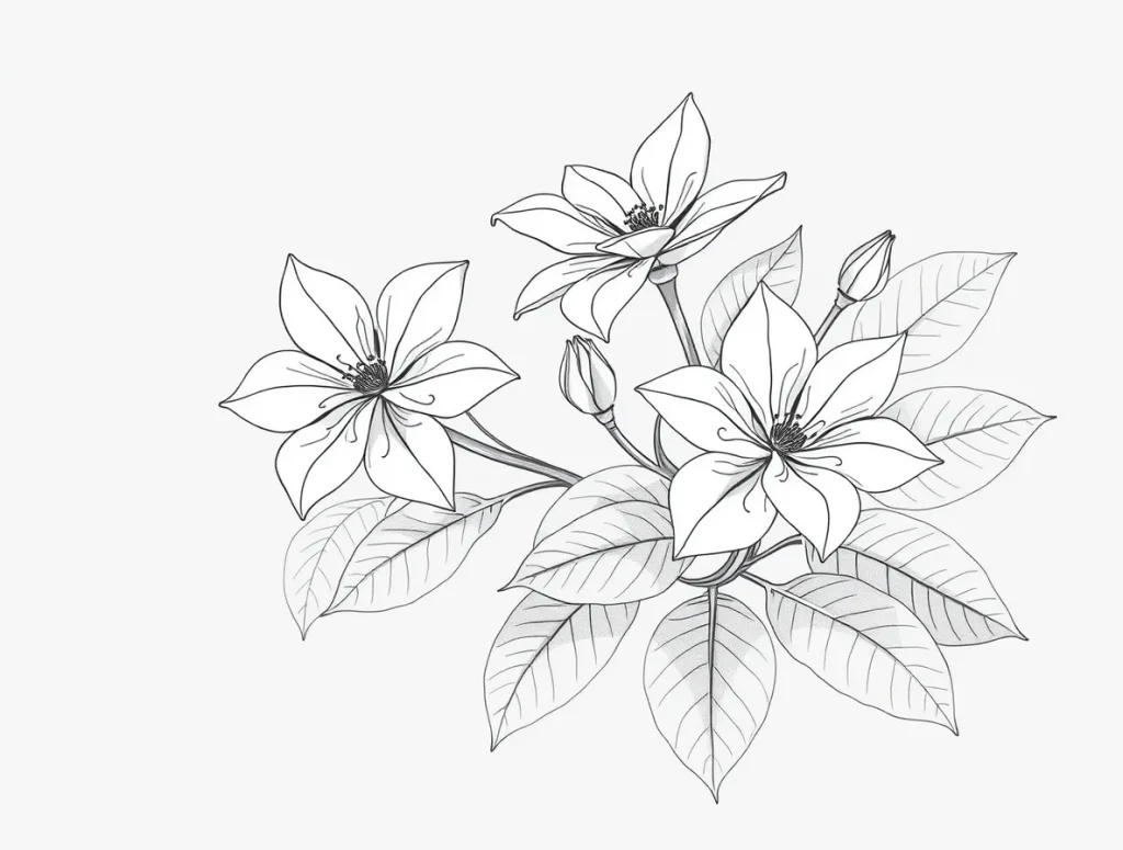 coloring pages jasmine flower